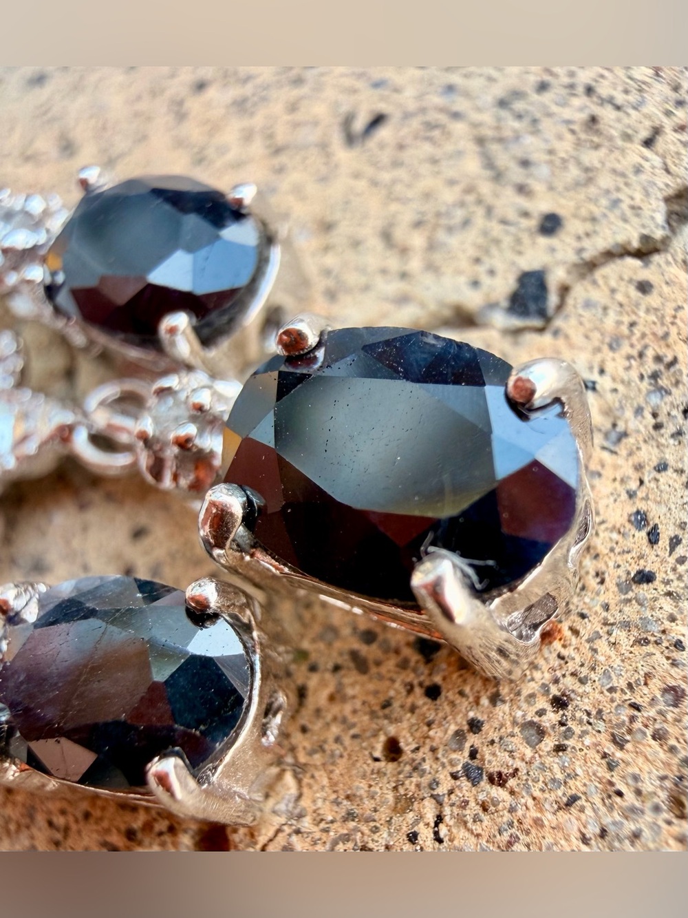 4.40 CTW Sapphire & Diamond Sterling Silver Chandelier Earrings - Picture 13 of 15